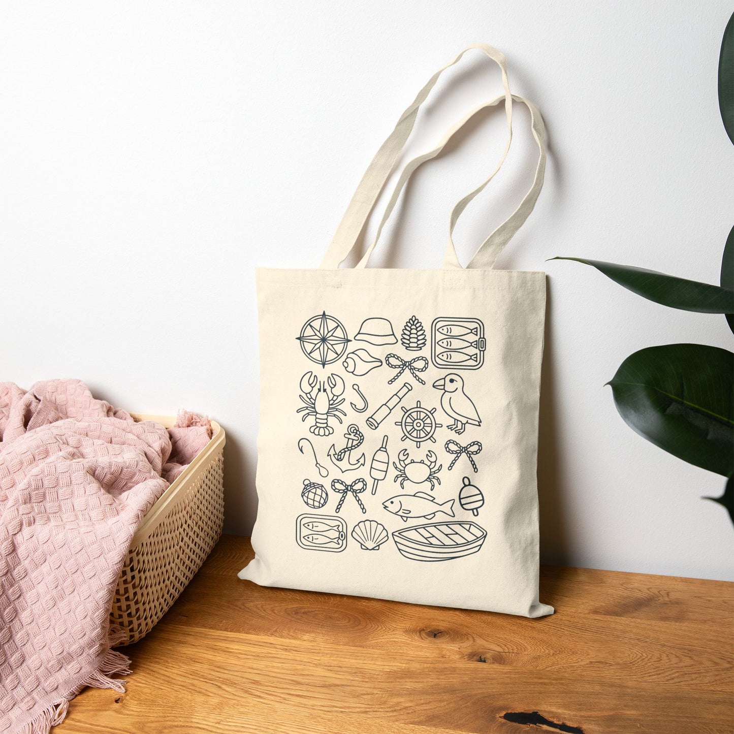 Tote Bag Creative Canvas Bag Fisherman Tote Eco-Friendly Bag Sailing Gifts Everyday Carryall Fisherman Aesthetic