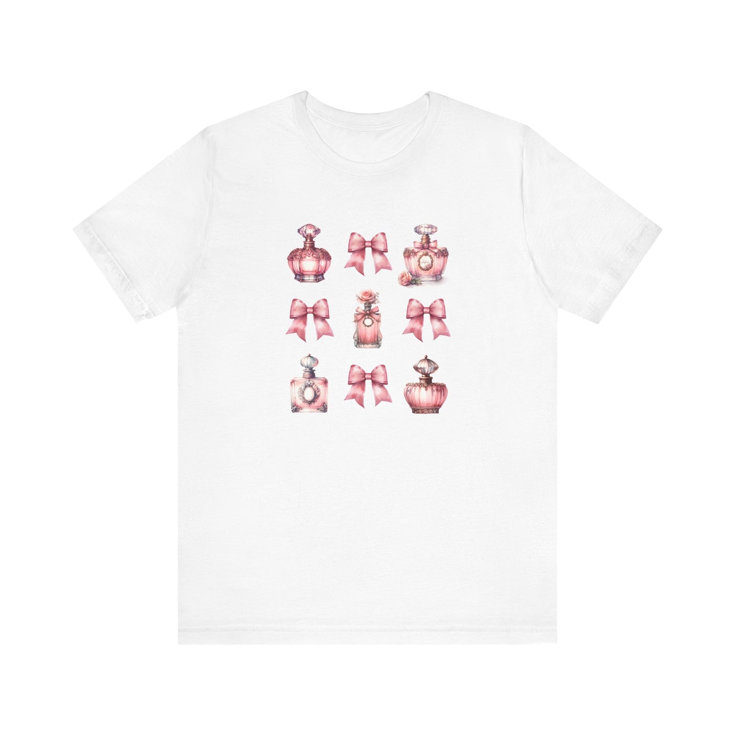 T-Shirt Vintage Pink Perfume Bottles Coquette Aesthetic Bottles Tee
