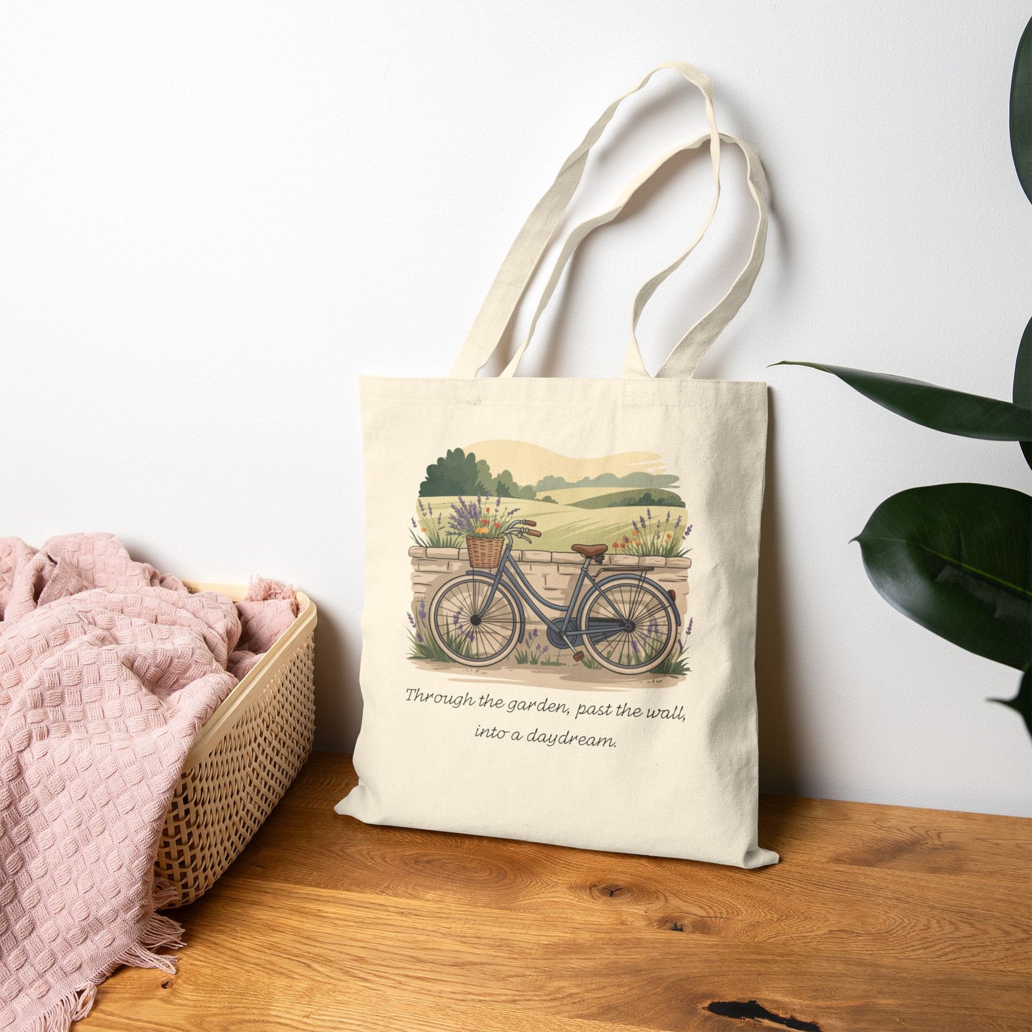 Tote Bag Charming Bicycle Tote Bag - Eco-Friendly Gift for Gardeners, Travelers, & Nature Lovers, Perfect for Everyday Use, Shopping, and More