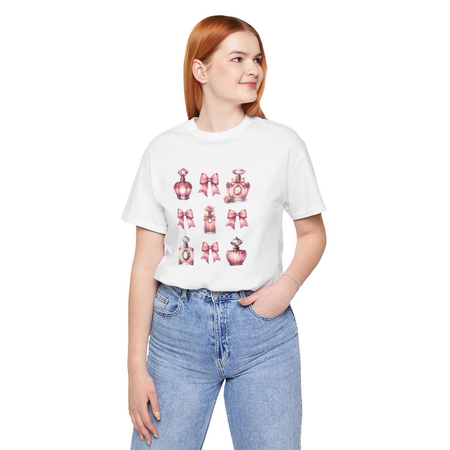 T-Shirt Vintage Pink Perfume Bottles Coquette Aesthetic Bottles Tee