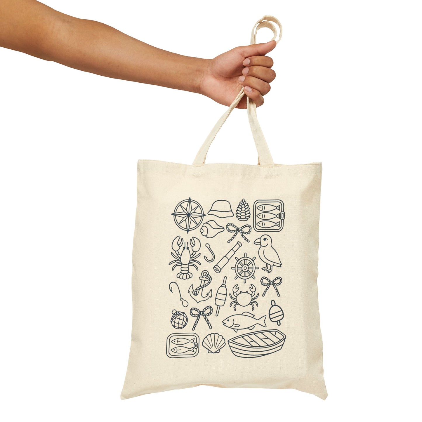 Tote Bag Creative Canvas Bag Fisherman Tote Eco-Friendly Bag Sailing Gifts Everyday Carryall Fisherman Aesthetic