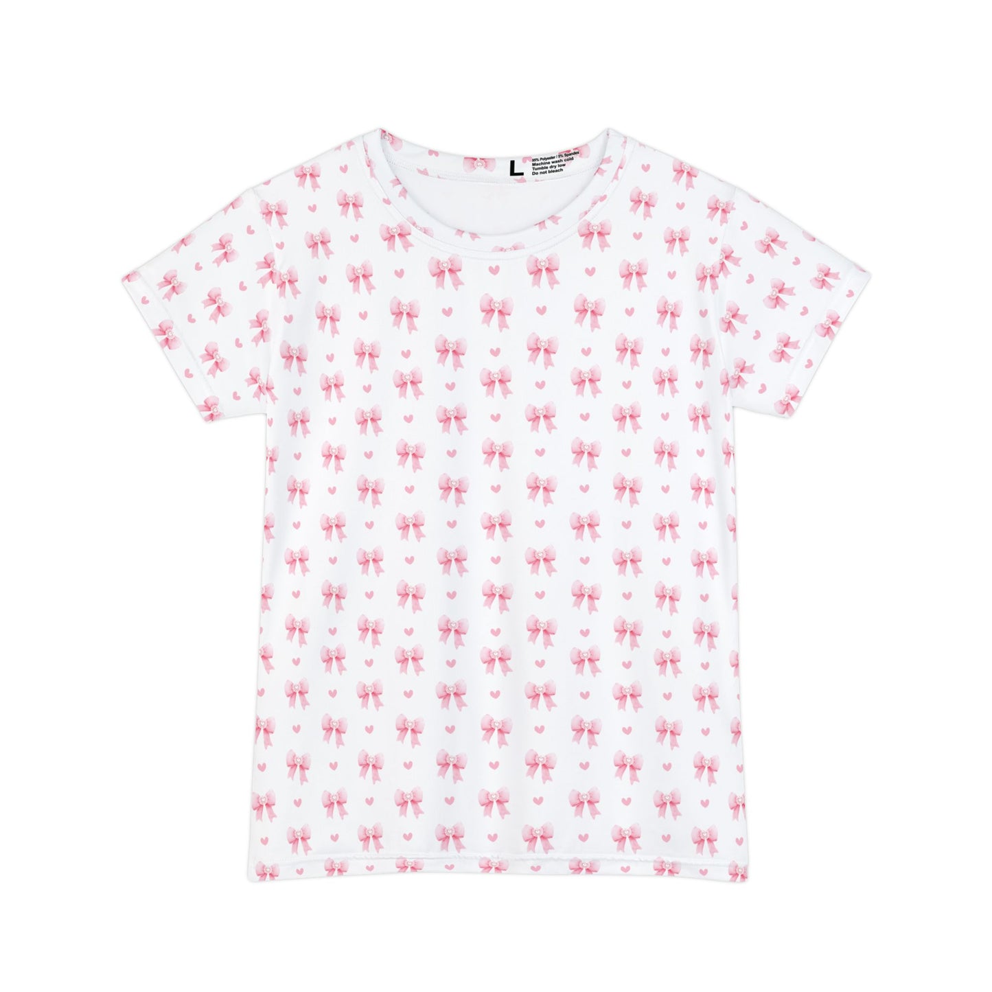 Shirt Pink Coquette Bow Pattern Tee Print Shirt for Gift