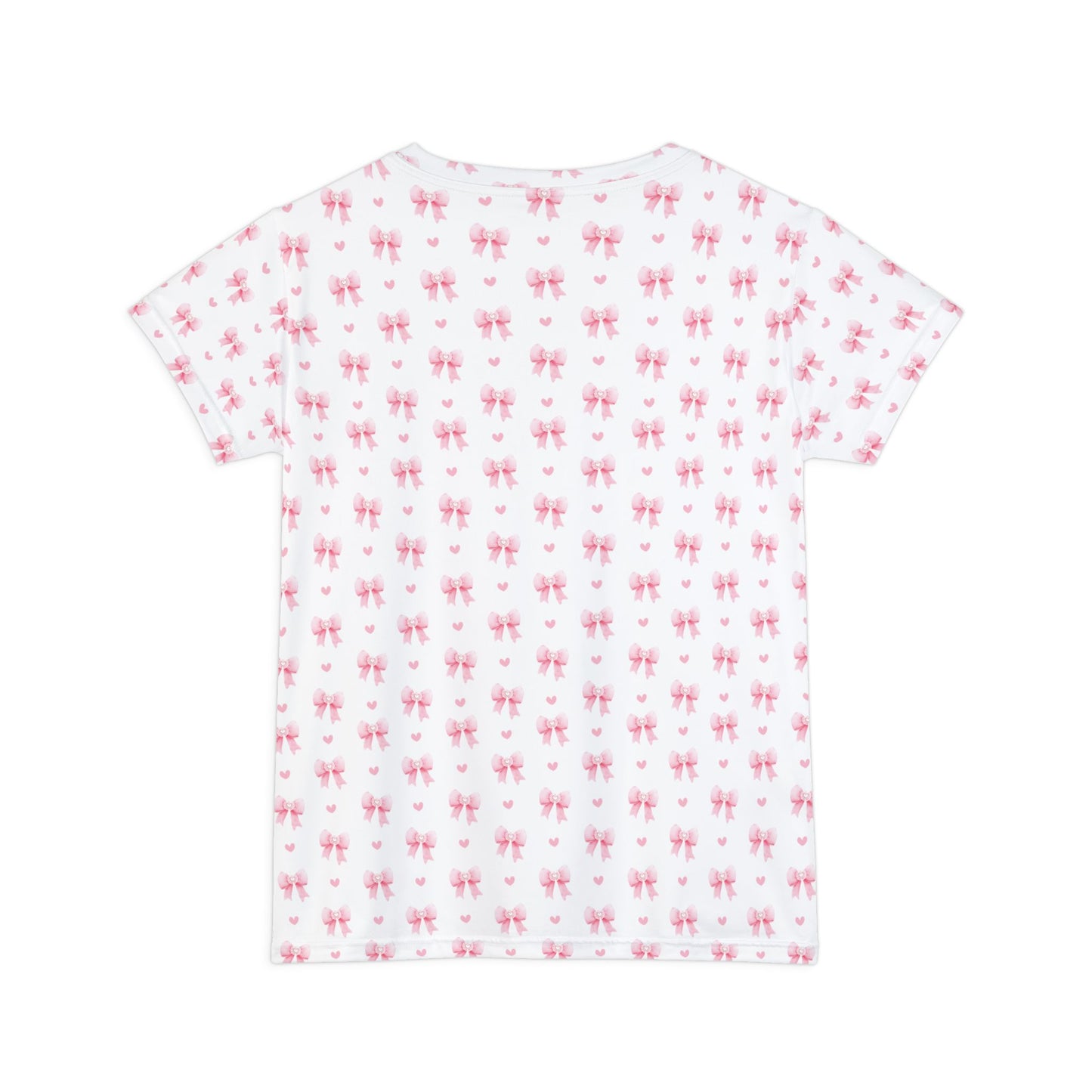 Shirt Pink Coquette Bow Pattern Tee Print Shirt for Gift