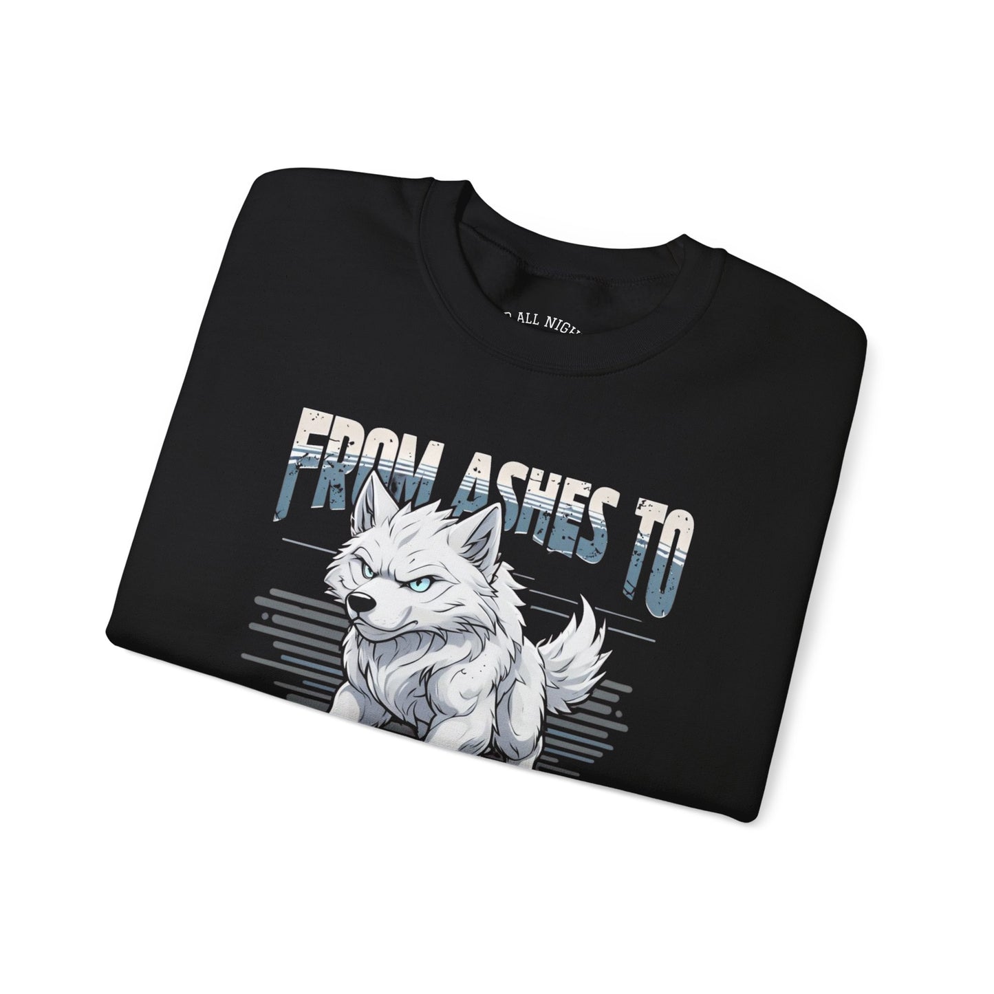 Sweatshirt Dire Wolf Hybrid Crewneck Sweatshirt - From Ashes to Alpha Shirt for Fantasy Sci-Fi Lovers Shirt
