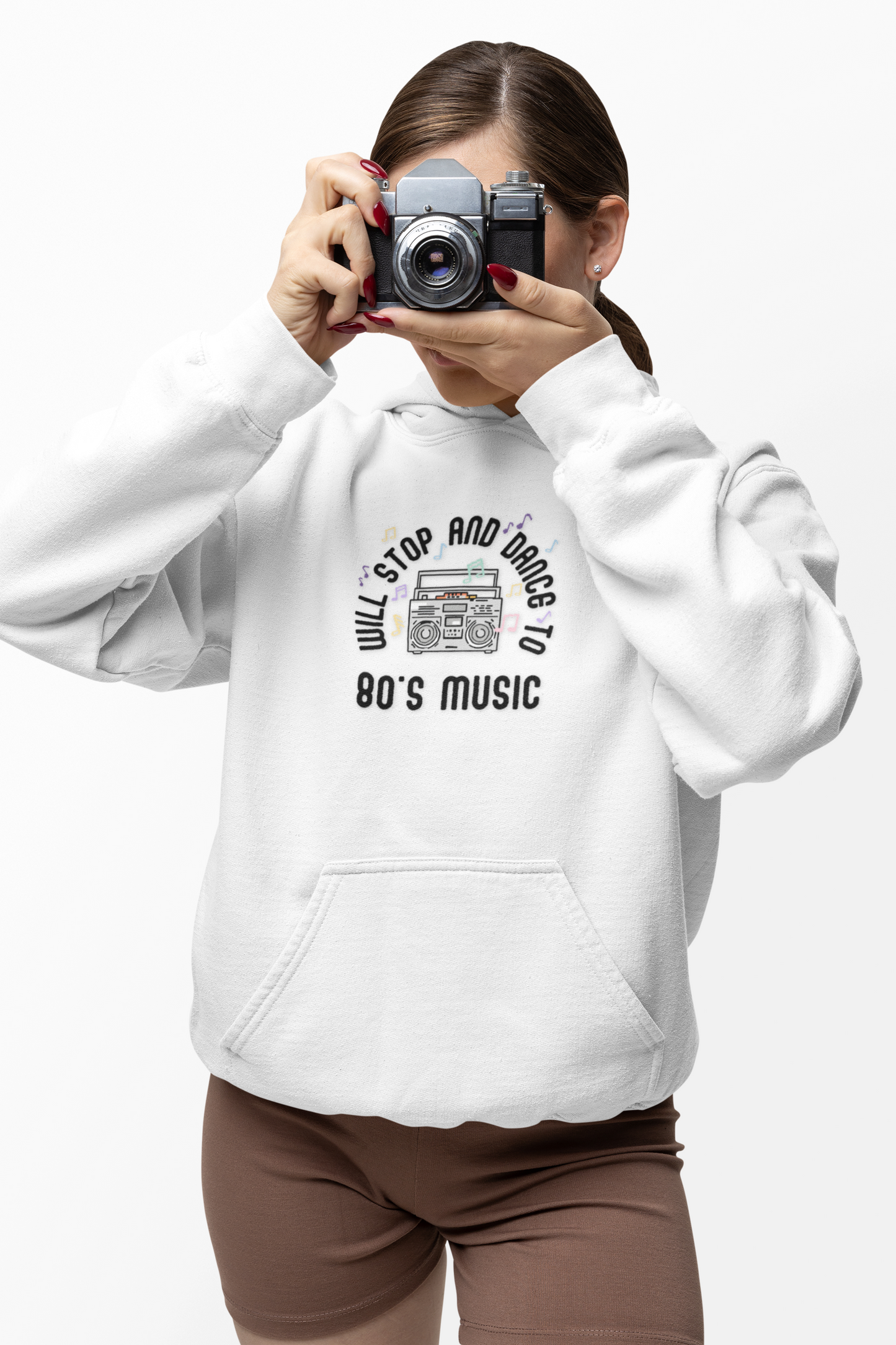 Hoodie Will Stop and Dance to 80's Music Retro Vintage Dance Party Hooded Sweatshirt