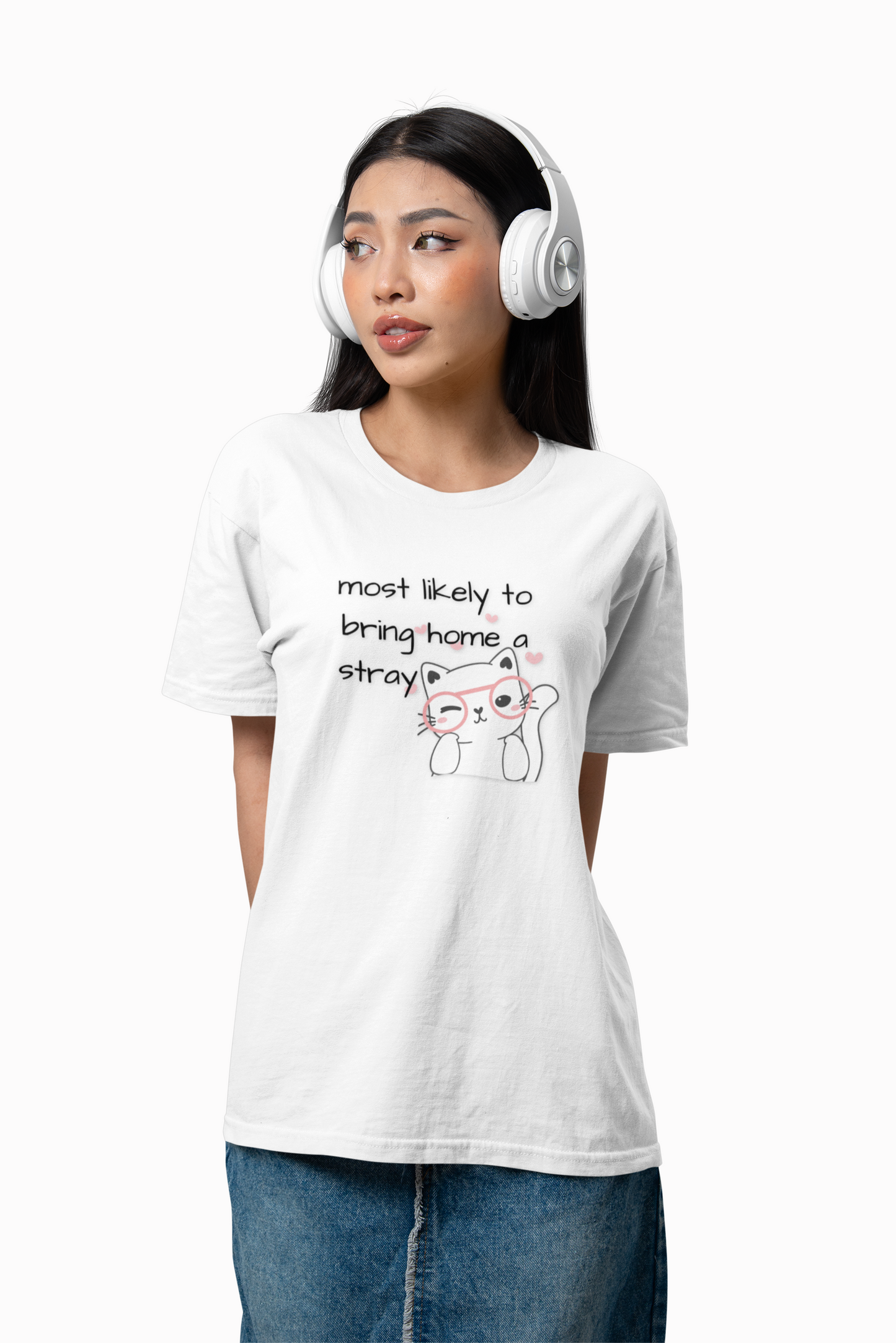 T-Shirt "Most Likely to Bring Home a Stray" Cat Lover Dog Lover Animal Lover Short Sleeve Tee