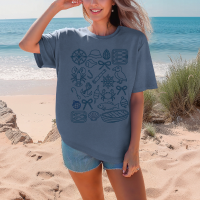 Fisherman's Aesthetic Doodle Shirt Nautical Adventure Graphic T-Shirt for Ocean Lovers