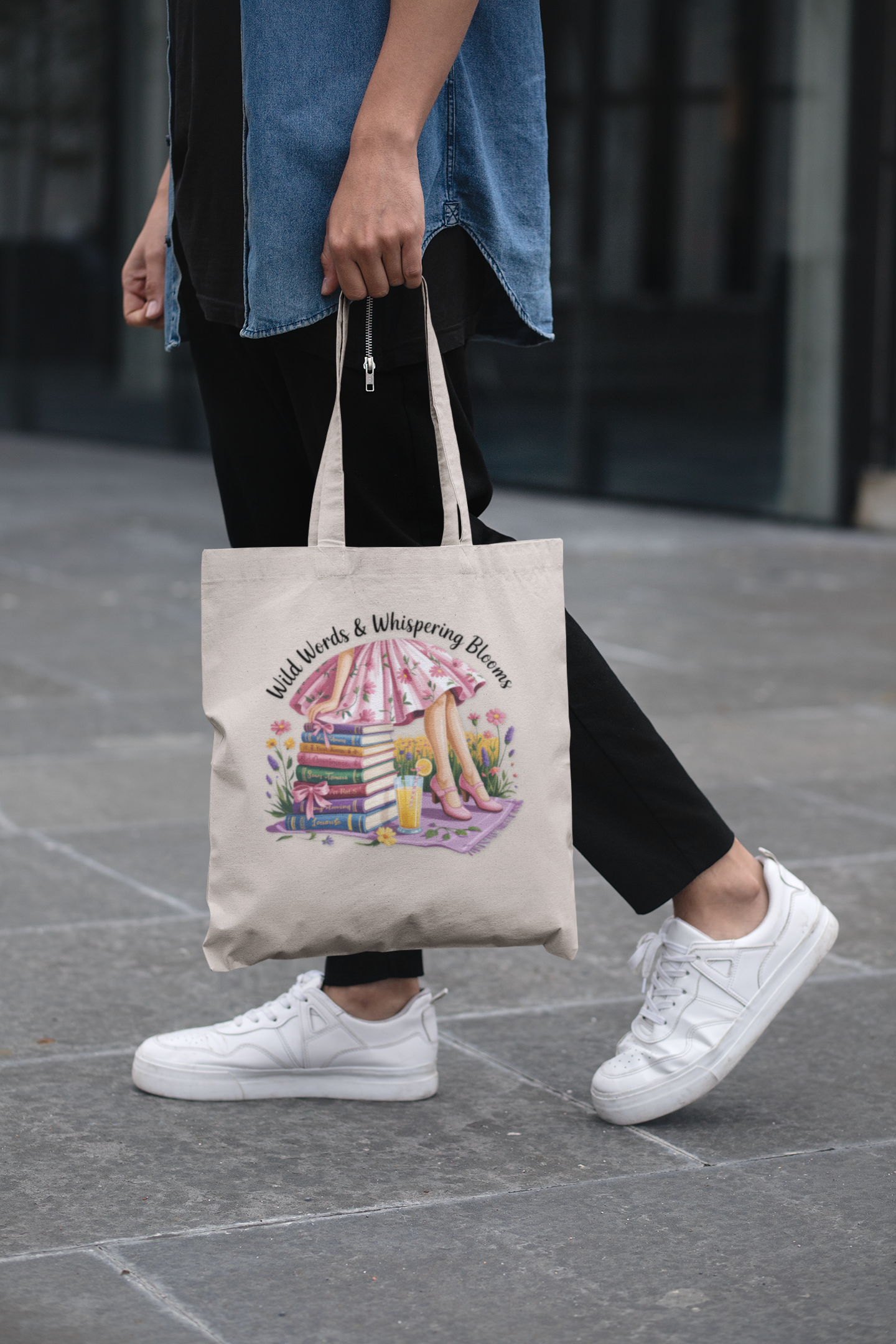 Charming Literary Tote Bag Book Lover Gift Eco-Friendly Shopping Bag Library Tote Perfect for Readers and Students Literary Girl Tote