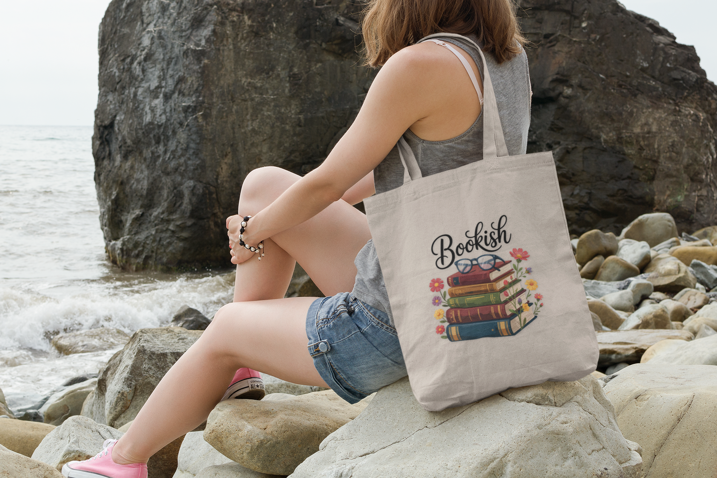 Tote Bag Bookish Cotton Canvas Tote Bag Book Lover Gift Eco-Friendly Shopping Bag Library Tote Cute Book Bag Reading Accessory
