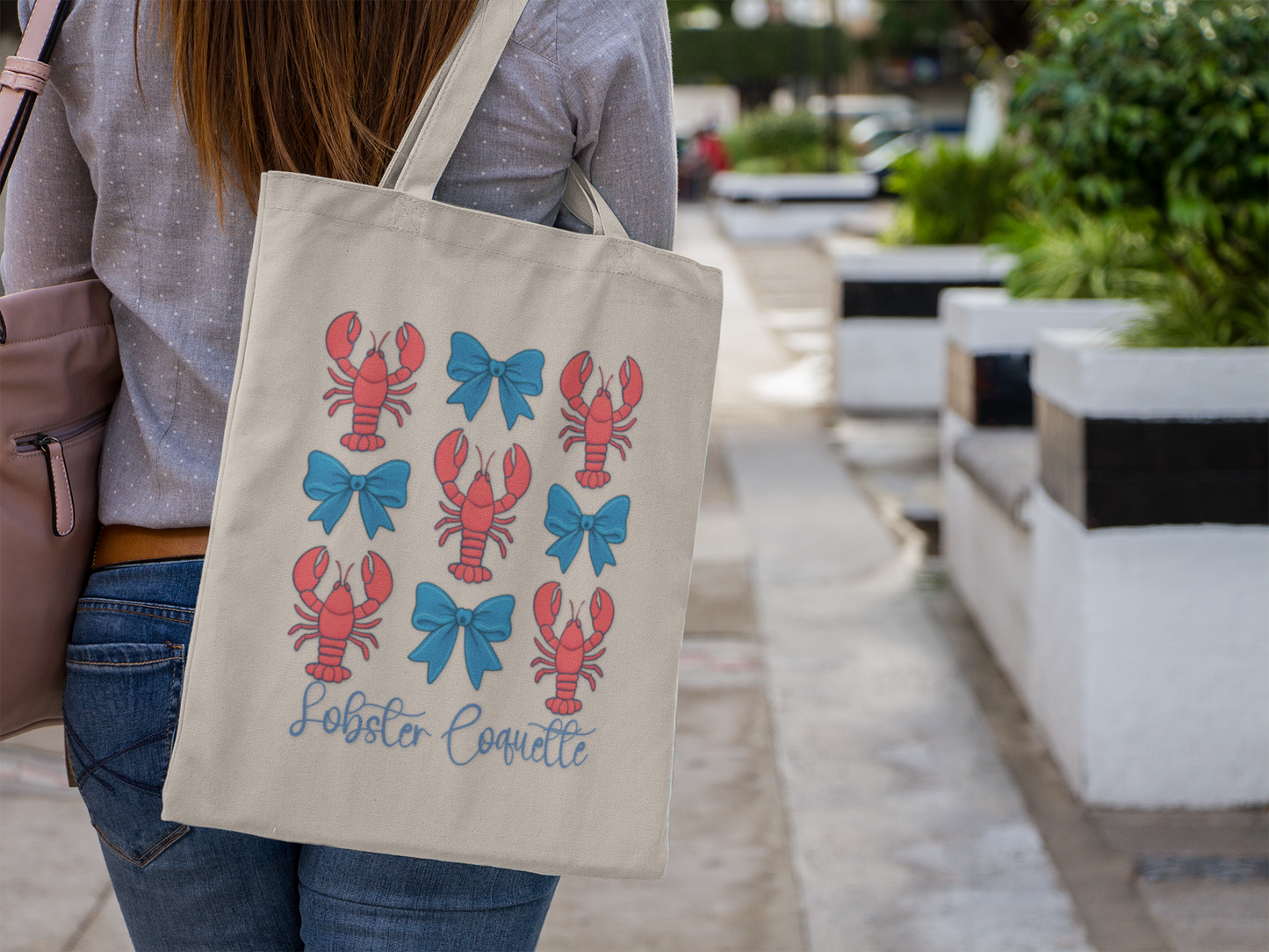 Tote Bag Lobster Party Cotton Tote Bag Beach Bag Reusable Grocery Tote Eco-Friendly Gift Lobster Lover Tote Festivals and Picnics
