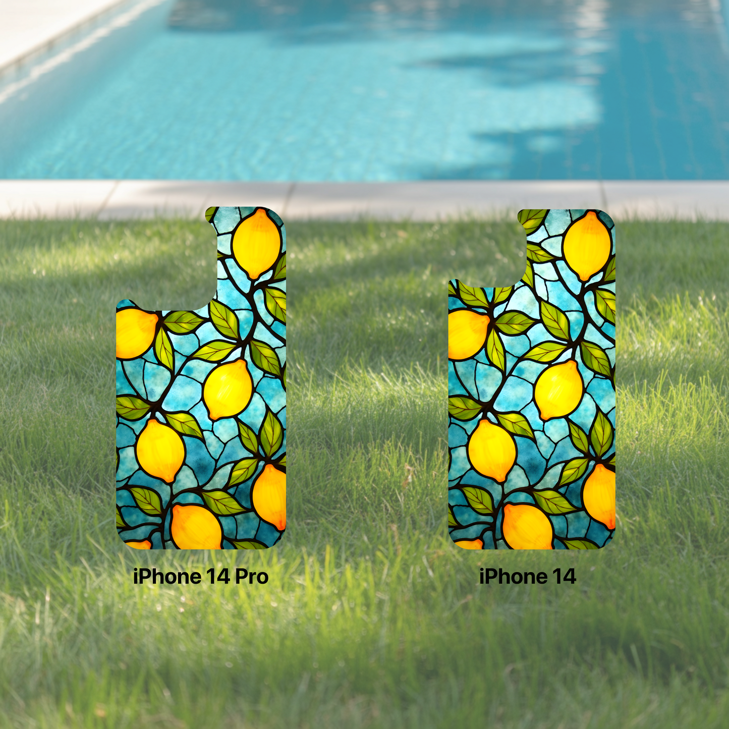 iPhone Phone Case Stained Glass Look Tough Cases Vibrant Lemon Design Unique Gift for Lemon Lovers Colorful Phone Accessories for Summer