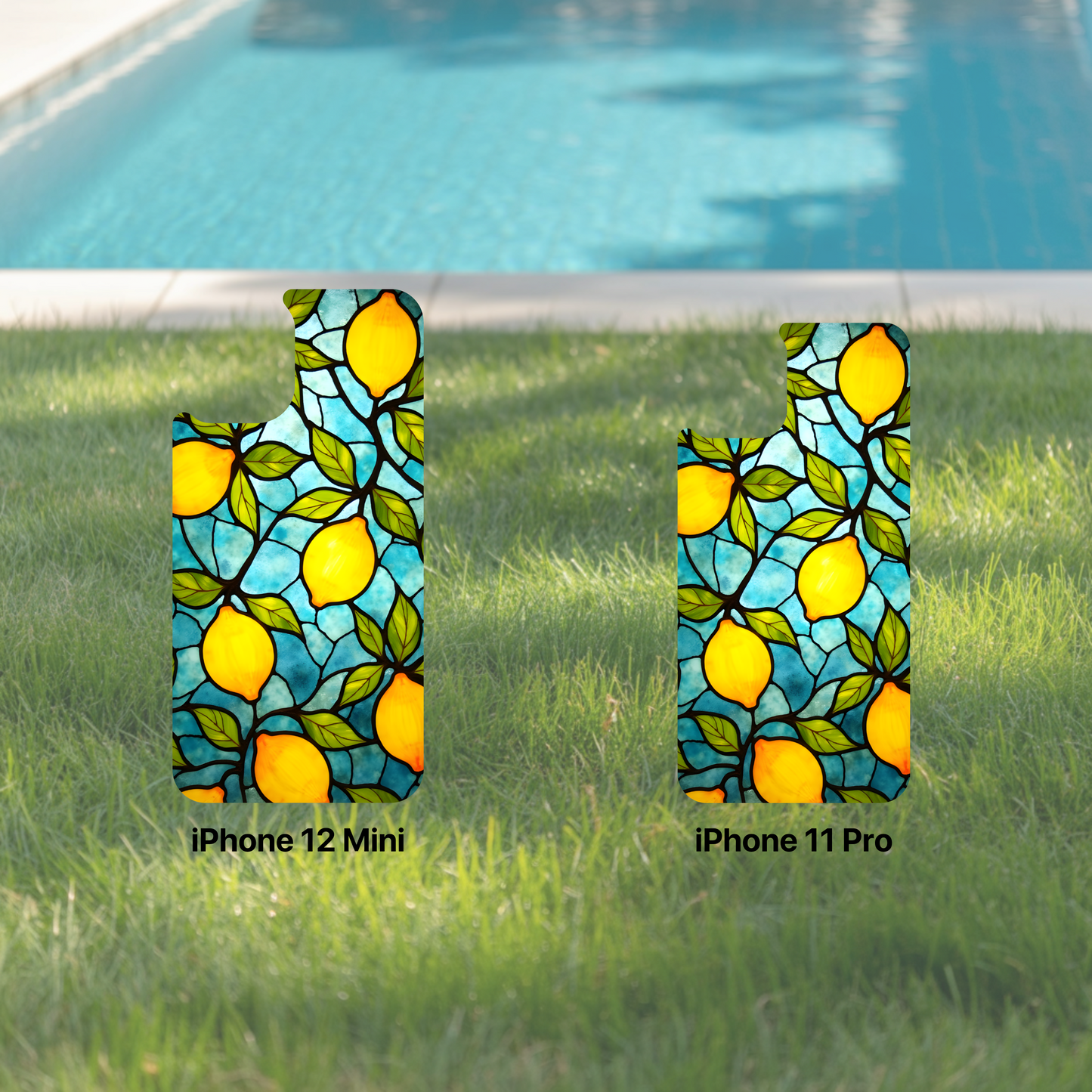 iPhone Phone Case Stained Glass Look Tough Cases Vibrant Lemon Design Unique Gift for Lemon Lovers Colorful Phone Accessories for Summer