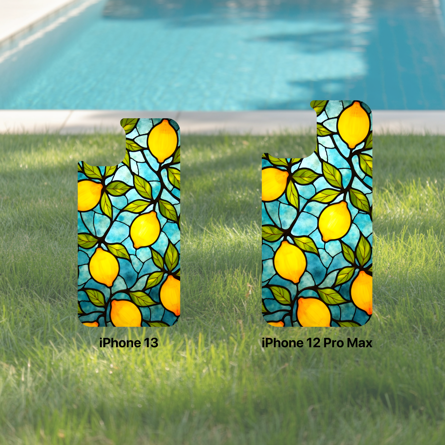 iPhone Phone Case Stained Glass Look Tough Cases Vibrant Lemon Design Unique Gift for Lemon Lovers Colorful Phone Accessories for Summer