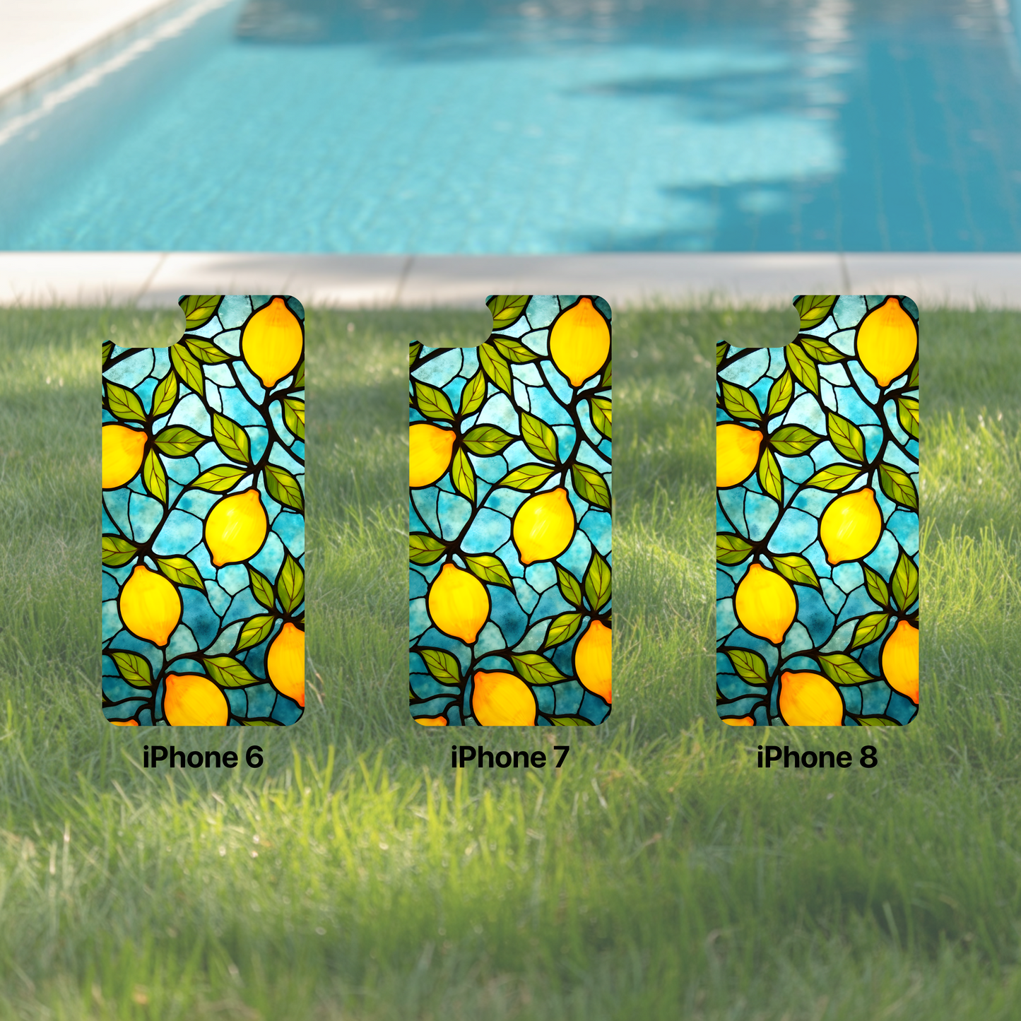 iPhone Phone Case Stained Glass Look Tough Cases Vibrant Lemon Design Unique Gift for Lemon Lovers Colorful Phone Accessories for Summer
