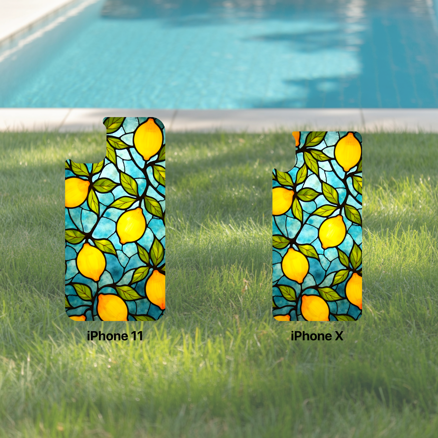 iPhone Phone Case Stained Glass Look Tough Cases Vibrant Lemon Design Unique Gift for Lemon Lovers Colorful Phone Accessories for Summer