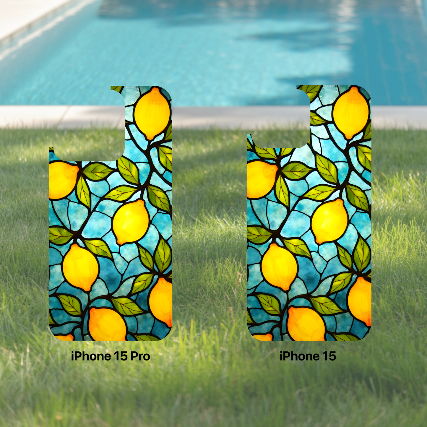 iPhone Phone Case Stained Glass Look Tough Cases Vibrant Lemon Design Unique Gift for Lemon Lovers Colorful Phone Accessories for Summer