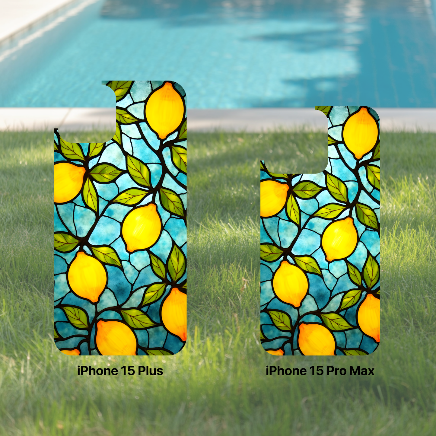 iPhone Phone Case Stained Glass Look Tough Cases Vibrant Lemon Design Unique Gift for Lemon Lovers Colorful Phone Accessories for Summer