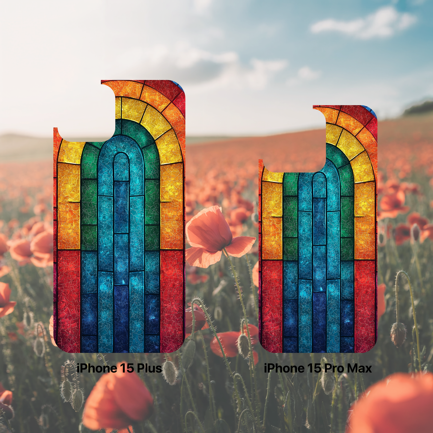 iPhone Phone Case Colorful Stained Glass Look Rainbow Phone Case Tough Cases for Nature Lovers Floral Phone Cover Gift for Mom Fall Aesthetic Eco-Friendly Design Wizard of Oz Lover