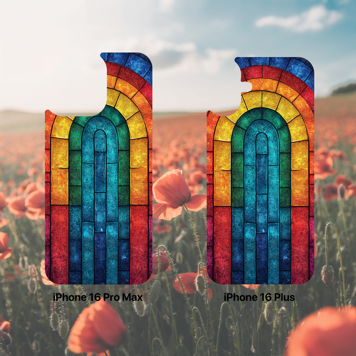 iPhone Phone Case Colorful Stained Glass Look Rainbow Phone Case Tough Cases for Nature Lovers Floral Phone Cover Gift for Mom Fall Aesthetic Eco-Friendly Design Wizard of Oz Lover