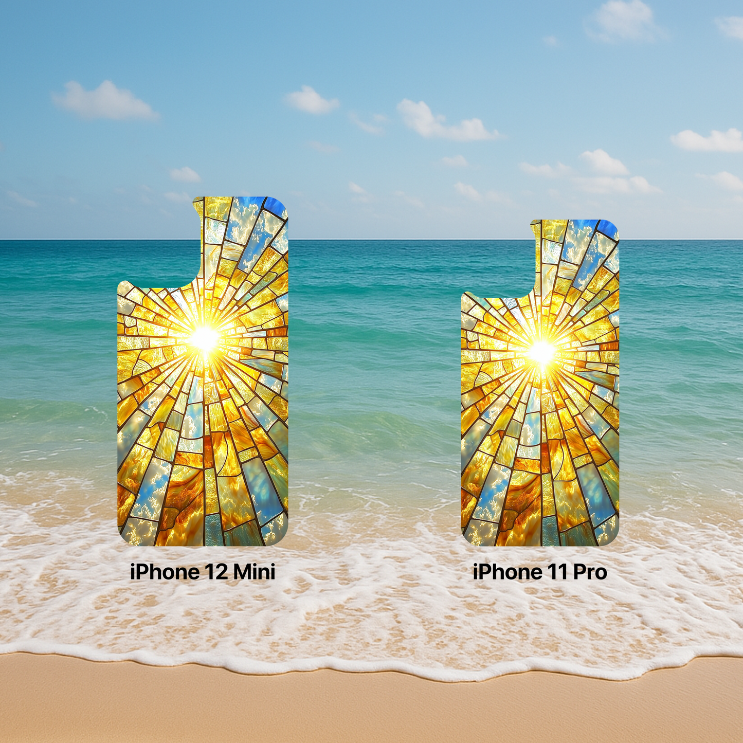iPhone Phone Case Sun Stained Glass Tough Cases Vibrant Sunshine Design Unique Gift for Sunshine Lovers Colorful Phone Accessories for Summer Lovers