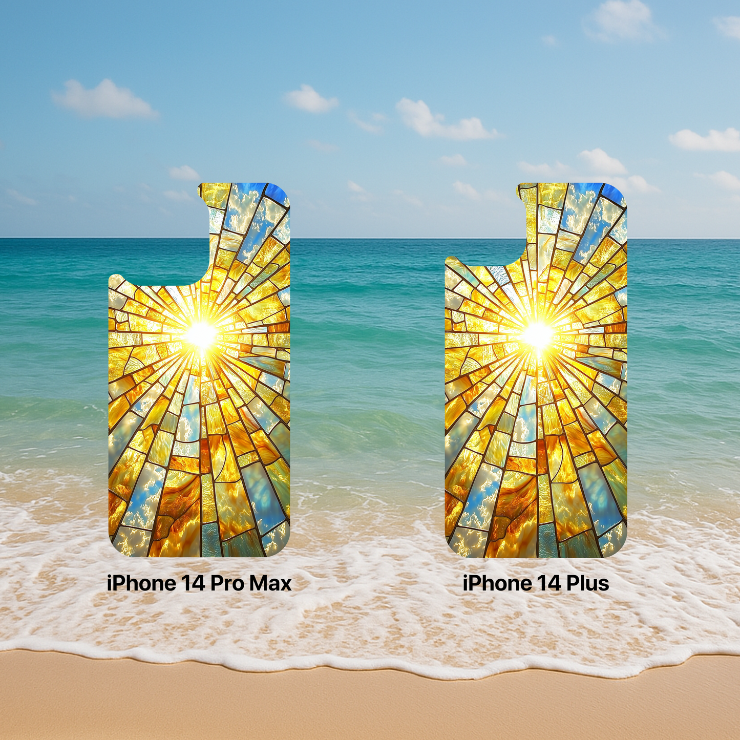 iPhone Phone Case Sun Stained Glass Tough Cases Vibrant Sunshine Design Unique Gift for Sunshine Lovers Colorful Phone Accessories for Summer Lovers