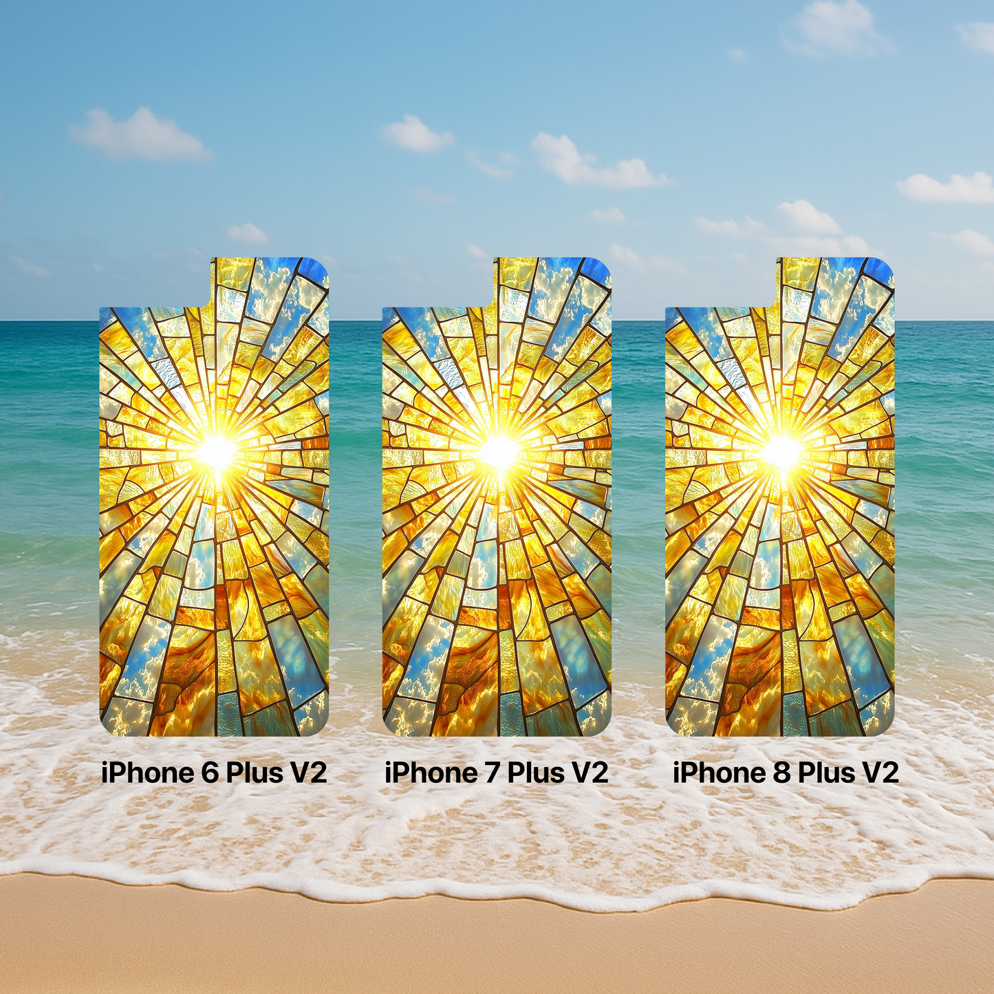 iPhone Phone Case Sun Stained Glass Tough Cases Vibrant Sunshine Design Unique Gift for Sunshine Lovers Colorful Phone Accessories for Summer Lovers