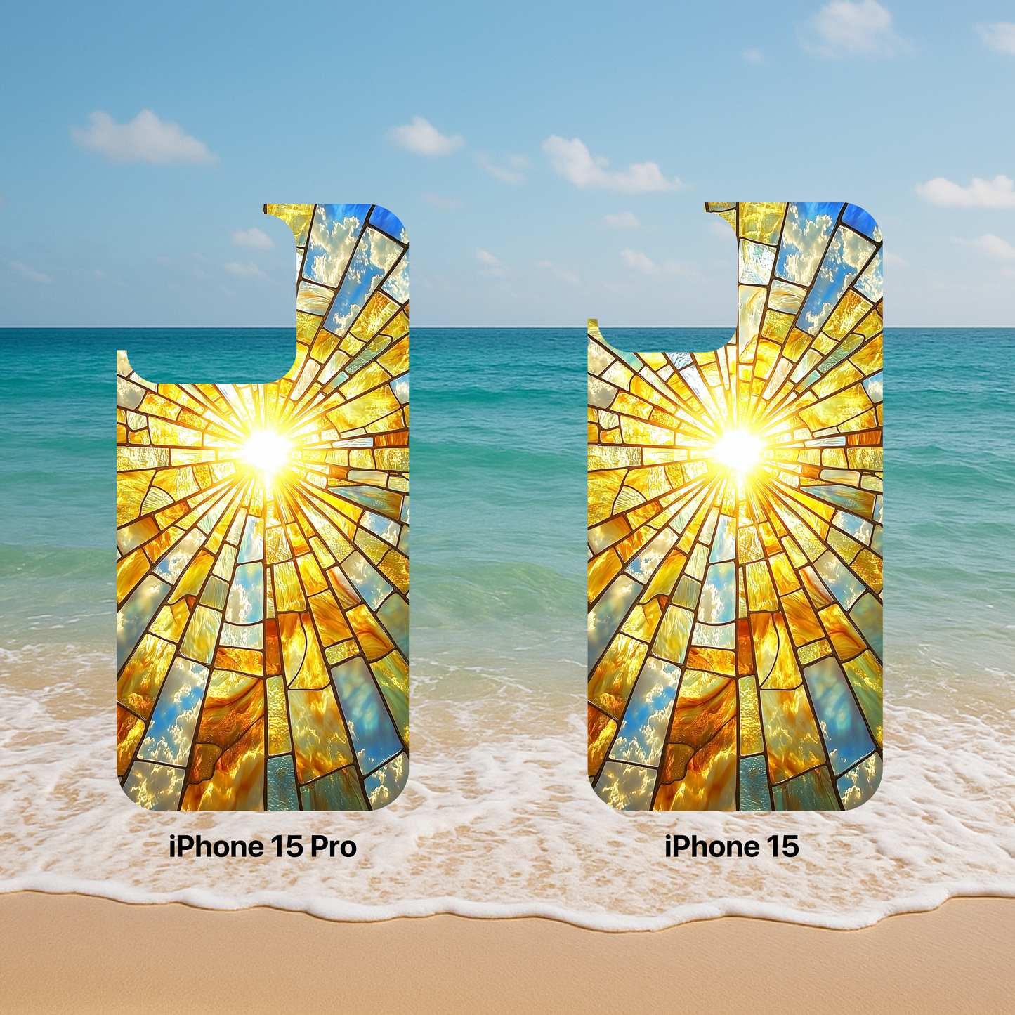 iPhone Phone Case Sun Stained Glass Tough Cases Vibrant Sunshine Design Unique Gift for Sunshine Lovers Colorful Phone Accessories for Summer Lovers