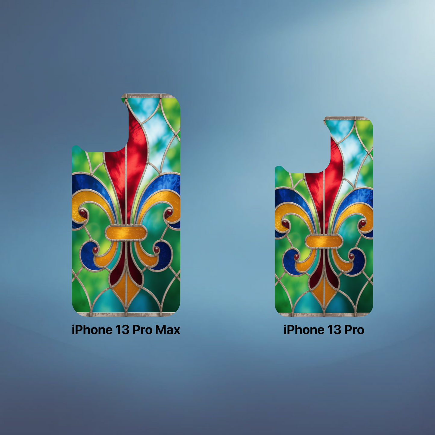 iPhone Phone Case Stained Glass Look Fleur di Lis Tough Cases Vibrant Chateaucore Design Unique Gift for Castle Lovers Colorful Phone Accessories for Fleur di Lis Lovers