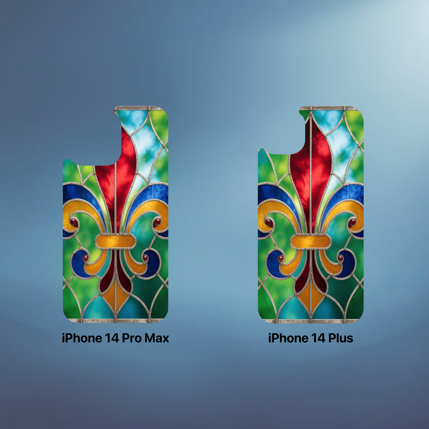 iPhone Phone Case Stained Glass Look Fleur di Lis Tough Cases Vibrant Chateaucore Design Unique Gift for Castle Lovers Colorful Phone Accessories for Fleur di Lis Lovers