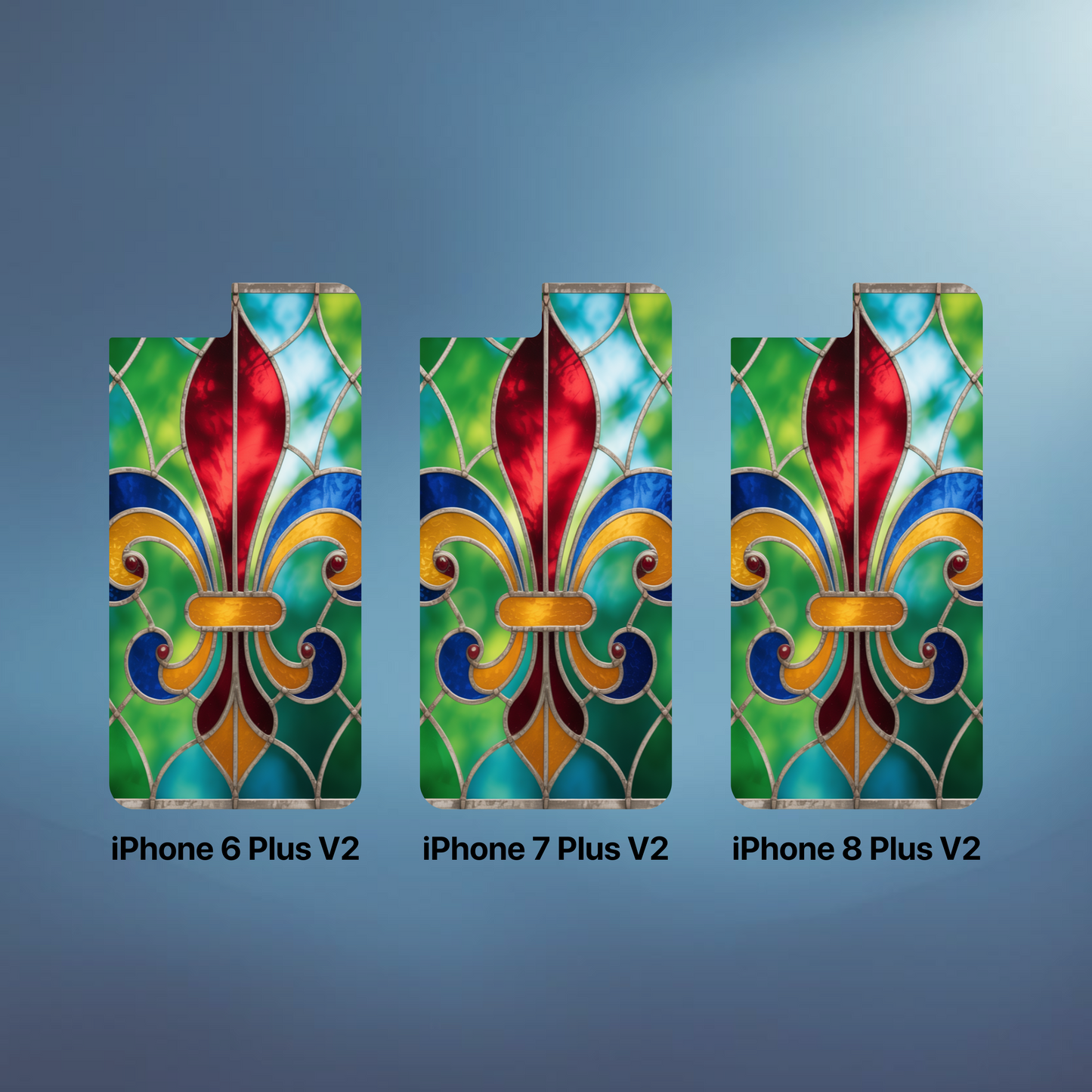 iPhone Phone Case Stained Glass Look Fleur di Lis Tough Cases Vibrant Chateaucore Design Unique Gift for Castle Lovers Colorful Phone Accessories for Fleur di Lis Lovers