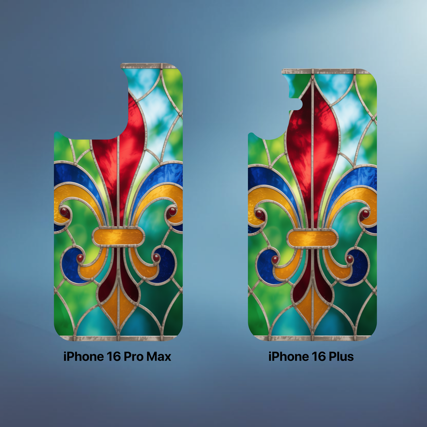 iPhone Phone Case Stained Glass Look Fleur di Lis Tough Cases Vibrant Chateaucore Design Unique Gift for Castle Lovers Colorful Phone Accessories for Fleur di Lis Lovers