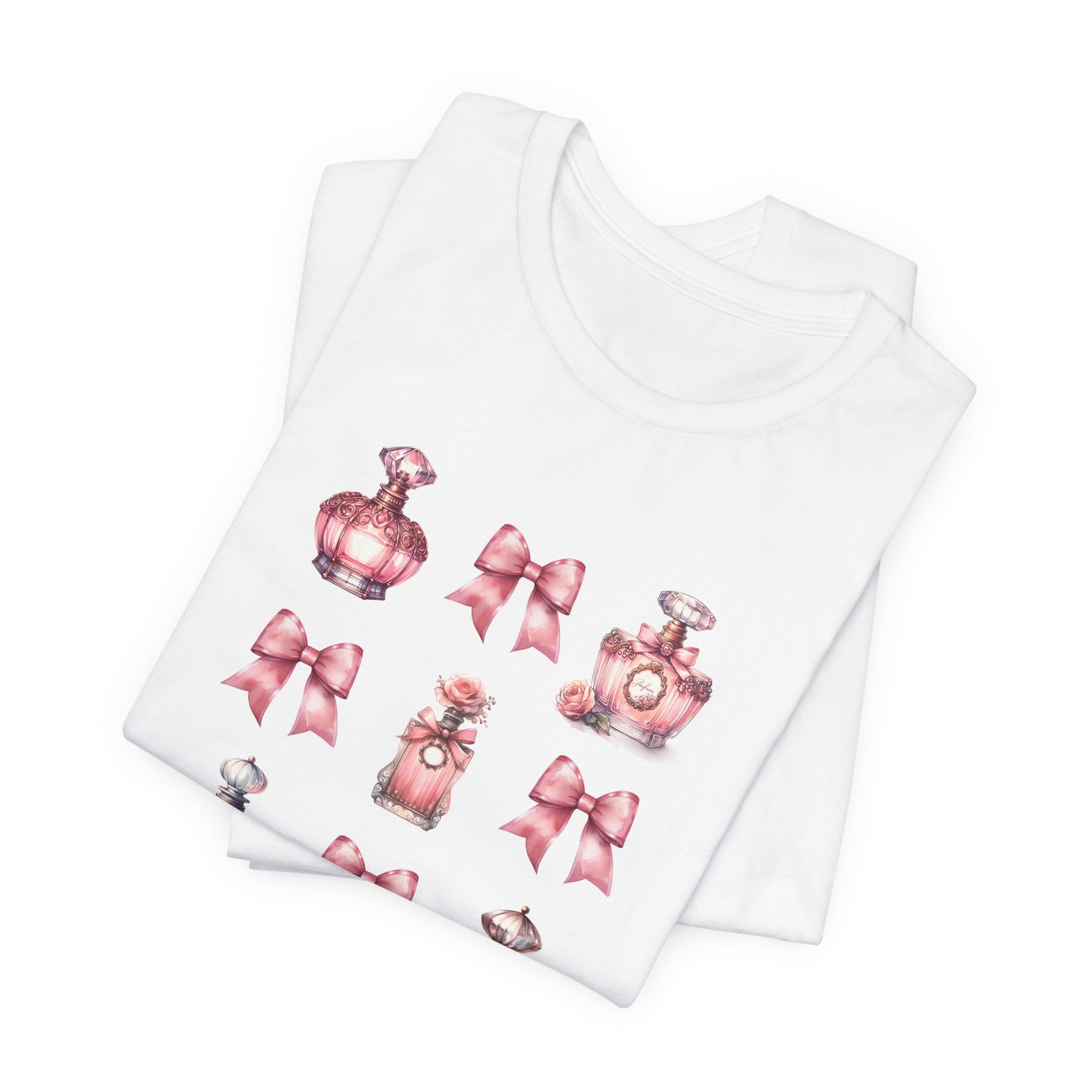 T-Shirt Vintage Pink Perfume Bottles Coquette Aesthetic Bottles Tee