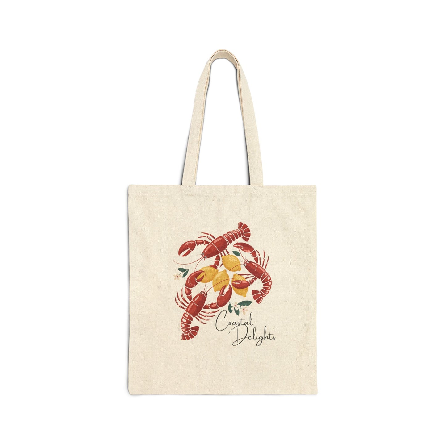 Lobster Print Cotton Canvas Tote Bag Seafood Lover Gift Beach Bag Grocery Tote Reusable Shopping Bag Coastal Decor Fisherman's Aesthetic