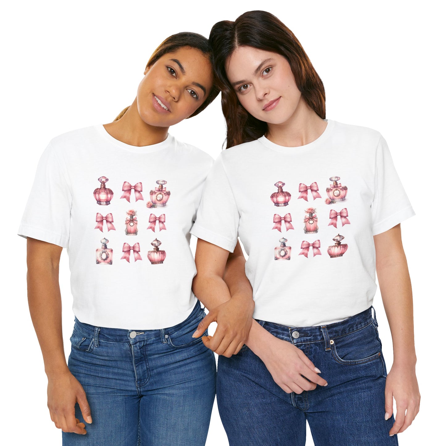 T-Shirt Vintage Pink Perfume Bottles Coquette Aesthetic Bottles Tee