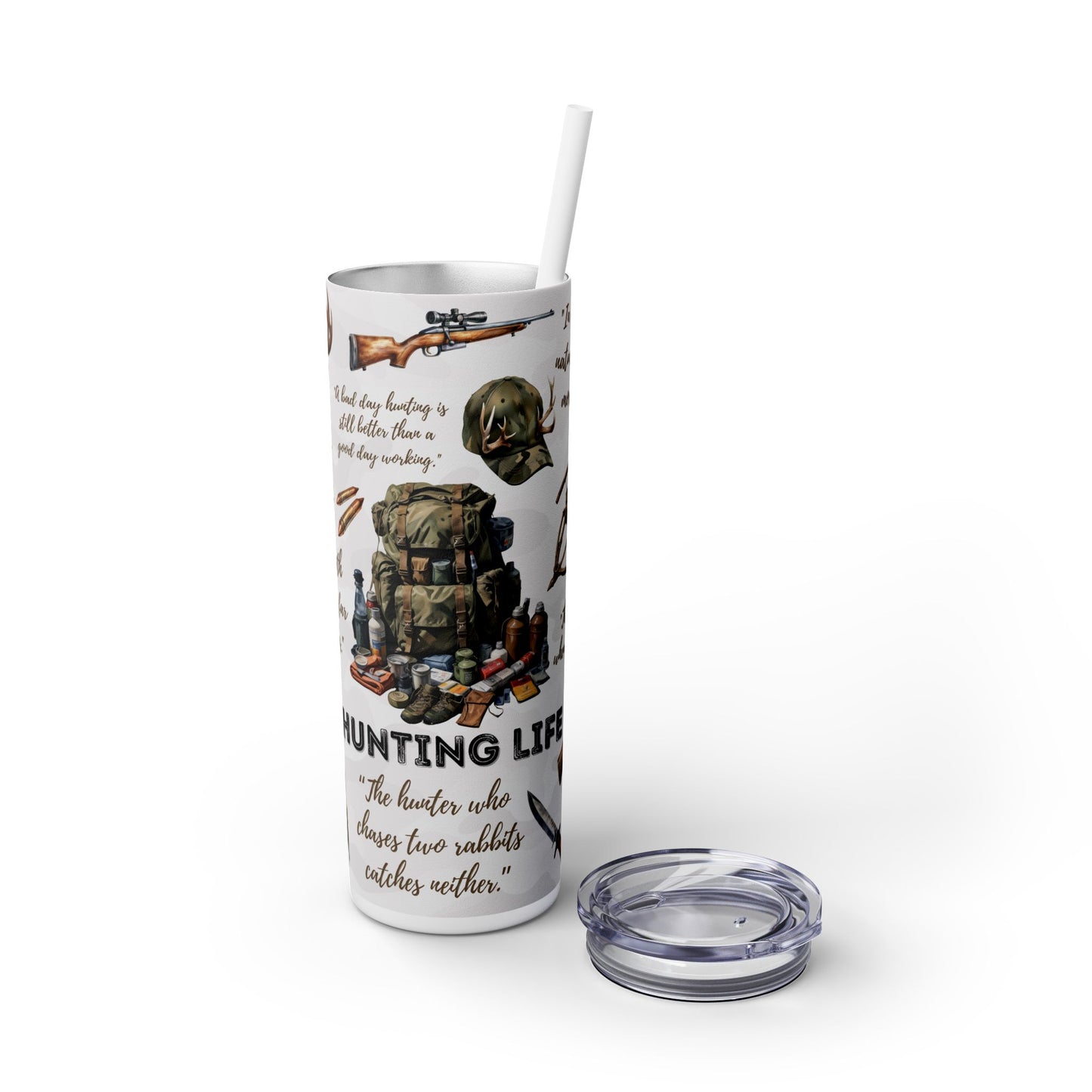 Hunting Life 20oz Skinny Tumbler with Straw