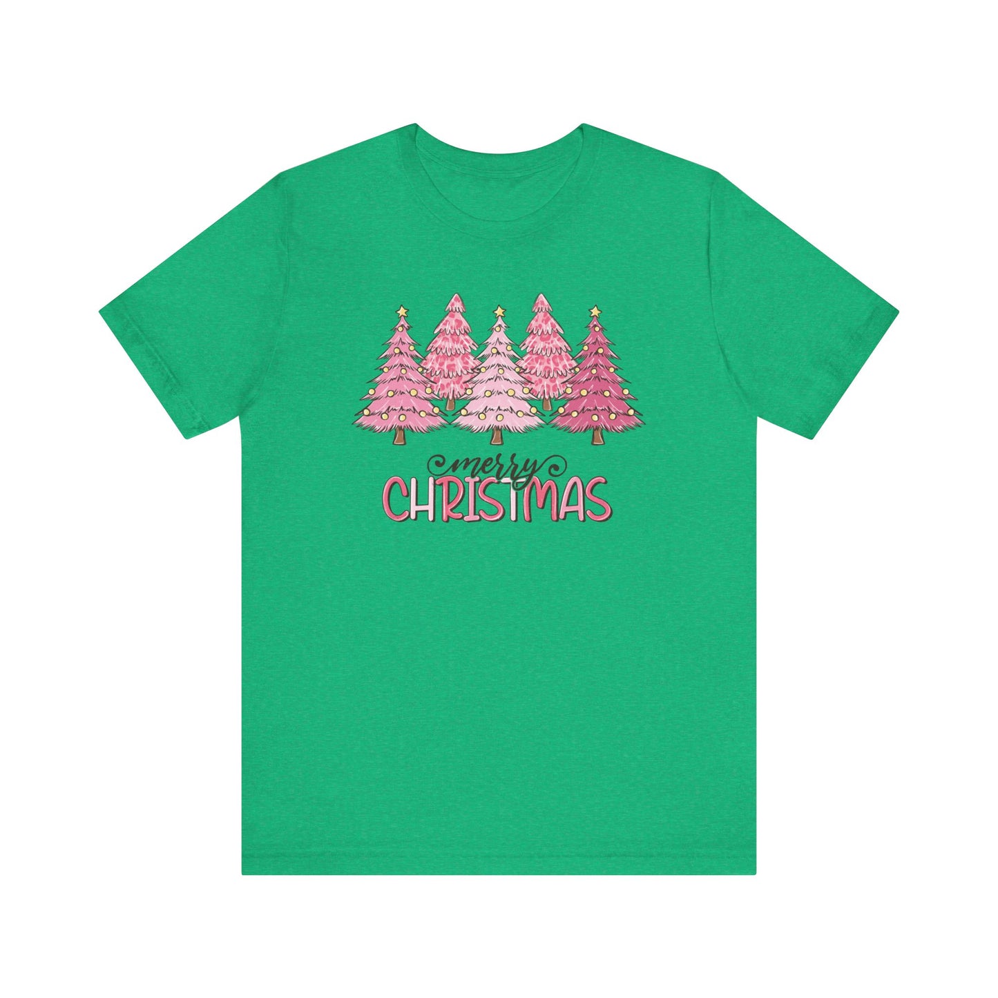 Pink Merry Christmas Tree Holiday TShirt