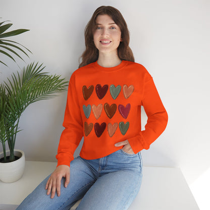 Fall Hearts Crewneck Sweatshirt