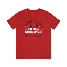 Load image into Gallery viewer, North Pole Milk &amp; Cookie Co. Holiday TShirt
