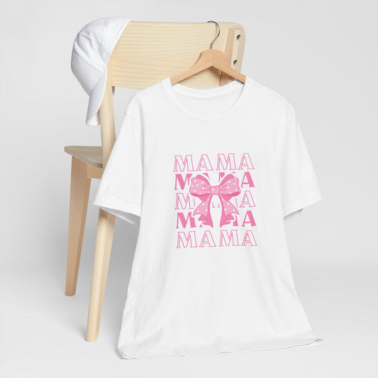 T-Shirt "Mama" Coquette Pink Bow Tee, Mother's Day Gift, Mom Gift, Gift for Her