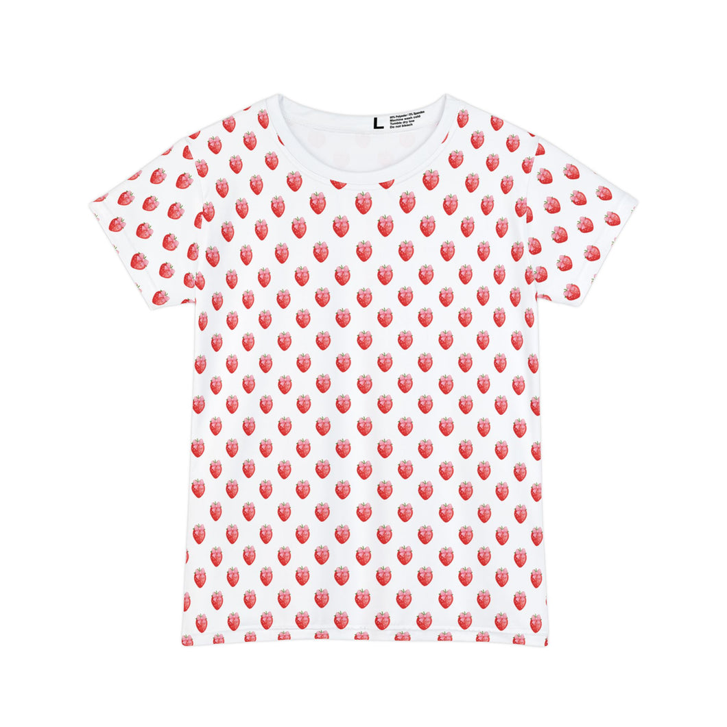 Strawberry Print T-Shirt for Women