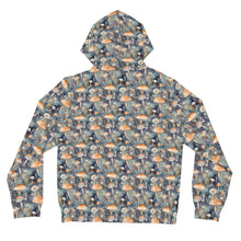 Load image into Gallery viewer, Navy Mushroom Women’s Full-Zip Hoodie (AOP)
