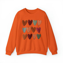 Load image into Gallery viewer, Fall Hearts Thanksgiving Crewneck Sweatshirt
