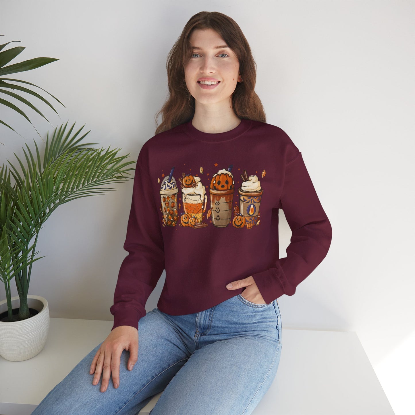 Halloween, Coffee Lovers, Pumpkin Sweatshirt