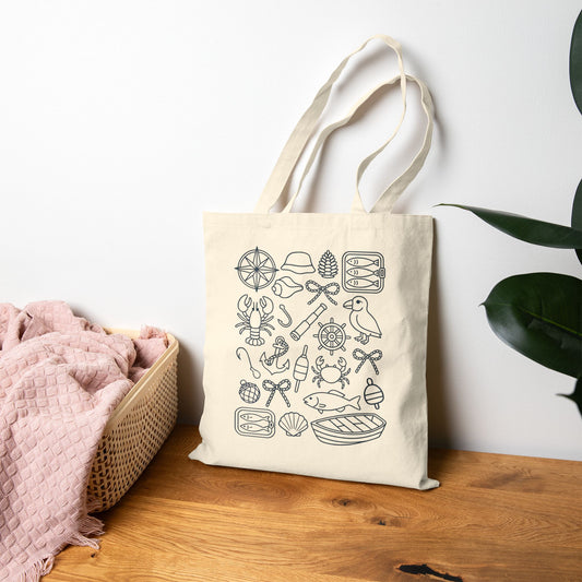 Tote Bag Creative Canvas Bag Fisherman Tote Eco-Friendly Bag Sailing Gifts Everyday Carryall Fisherman Aesthetic