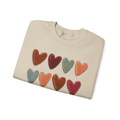 Fall Hearts Crewneck Sweatshirt