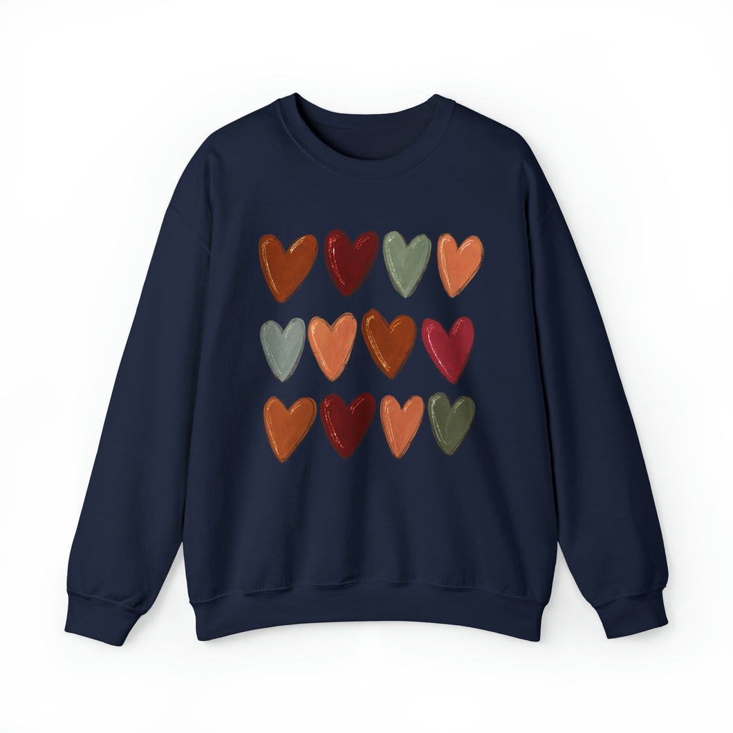 Fall Hearts Thanksgiving Crewneck Sweatshirt