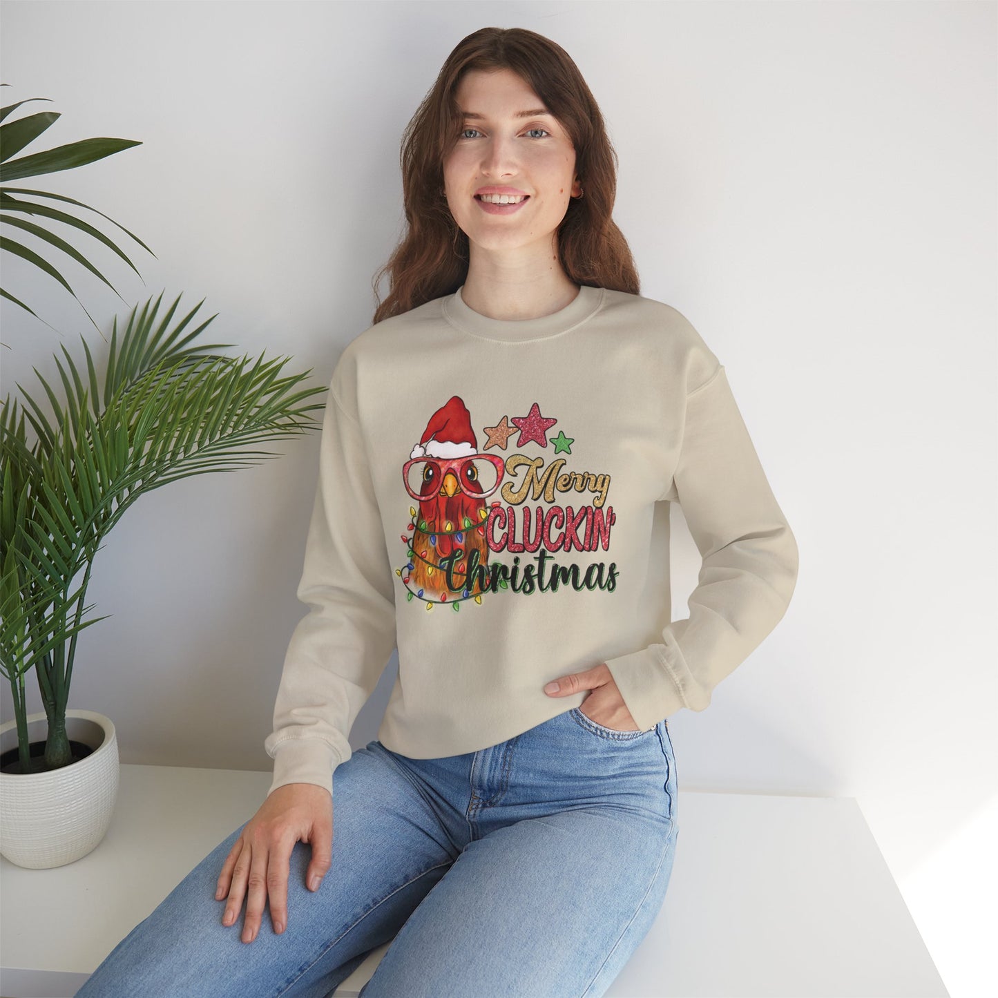 Merry Cluckin' Christmas Chicken Sweatshirt