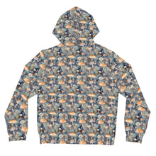 Load image into Gallery viewer, Navy Mushroom Women’s Full-Zip Hoodie (AOP)
