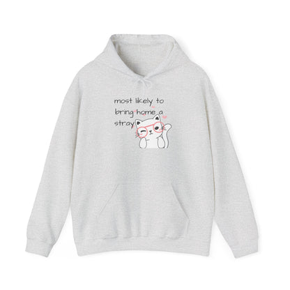 Hoodie Most Likely to Bring Home a Stray Cute Funny Hooded Sweatshirt Gift for Cat Lovers