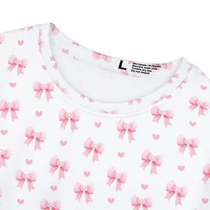 Pink Coquette Bow Print TShirt